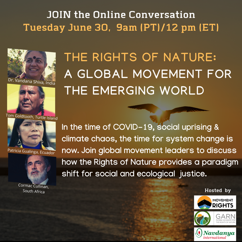 Webinar – The Rights of Nature: A Global Movement for the Emerging World available on YouTube!