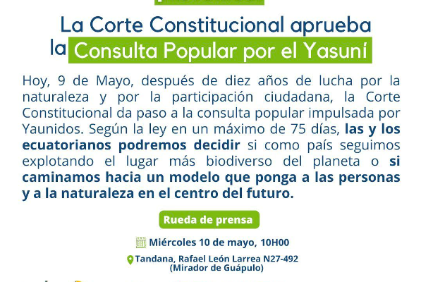 Corte Constitucional del Ecuador da paso a la consulta popular por Yasuní